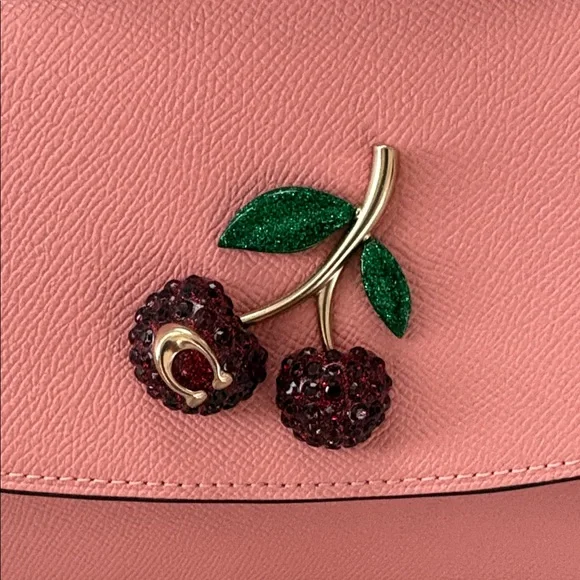 Coach Tilly Satchel Pink Crossbody Bag with Cherry Detail - Picture 2 of 7